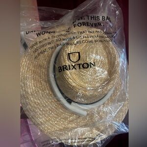 Brixton Natural Straw Sun Hat with Black Band